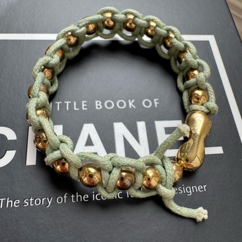 Vintage Gold Macrame Handmade Adjustable Bracelet